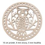 Dno - pokrywka ze sklejki sowa 15cm/6mm