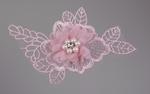 Aplikacja różowy kwiatek z perełkami 90x130mm