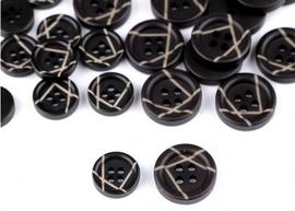 Guzik plastikowy 16 mm czarno-beżowy