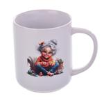 Ceramiczny kubek z nadrukiem dzianinowym