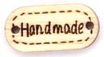 Naszywany znaczek drewniany 19x12 mm HAND MADE